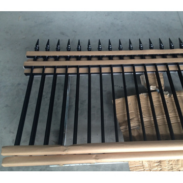 black Powder coated spear top aluminum fence panels